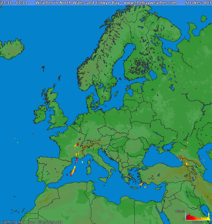 Andel blixtar (Station Amuré) Europa 2024 Maj