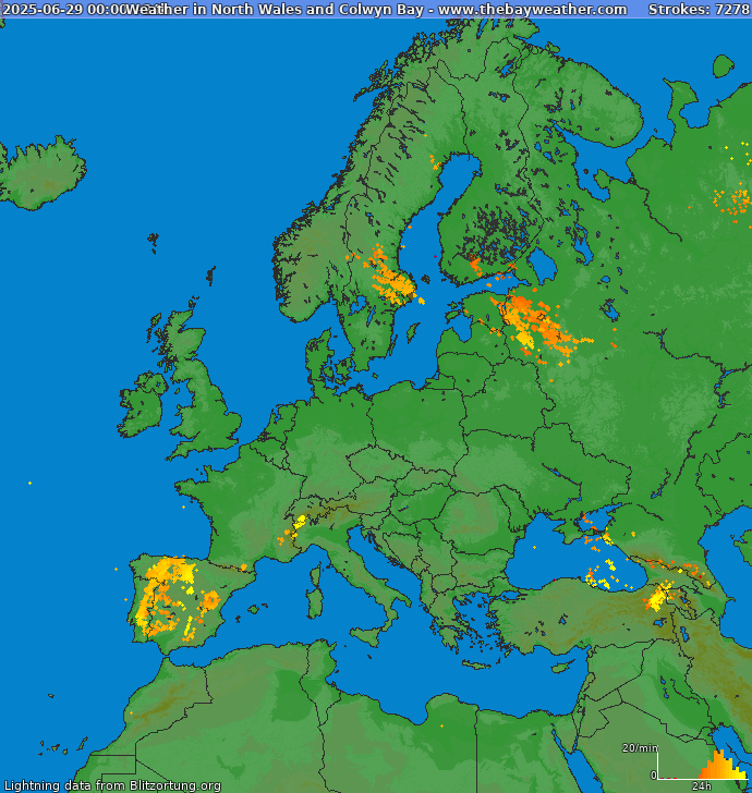 Carte de la foudre Europe 30/06/2025