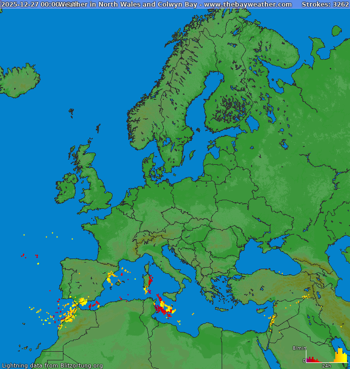 Zibens karte Europa 2025.12.27
