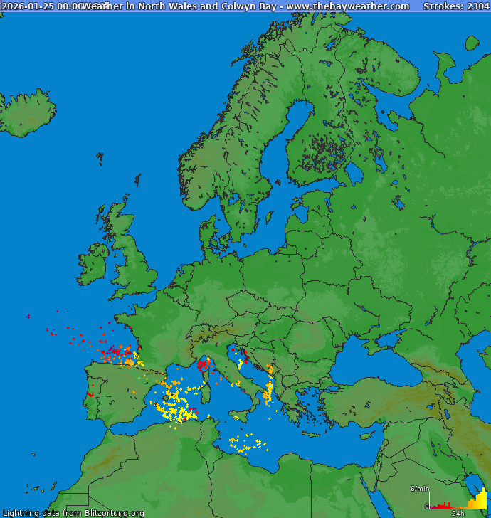 Blixtkarta Europa 2026-01-25