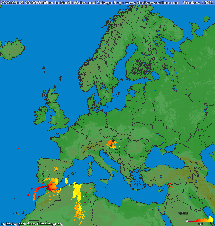 Lightning map Europe 2026-03-04
