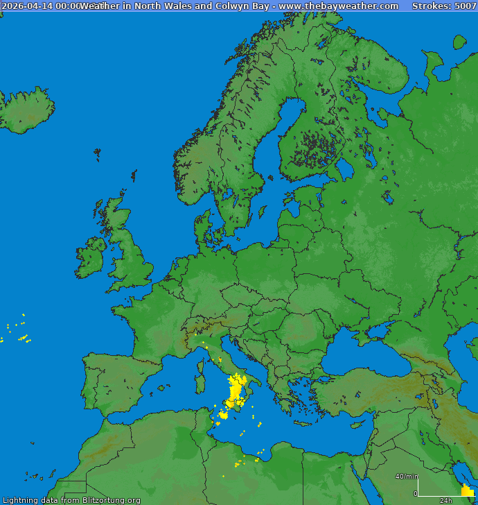 Lightning map Europe 2026-04-15