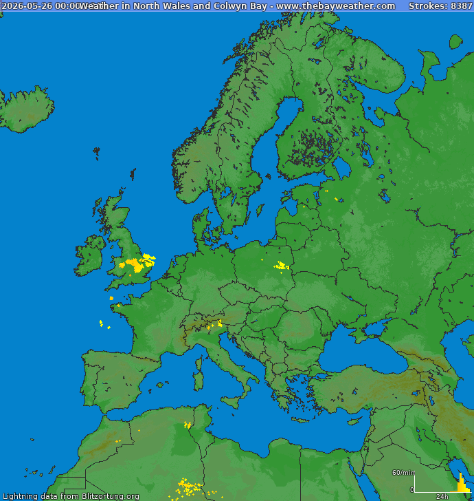 Bliksem kaart Europa 27.05.2026