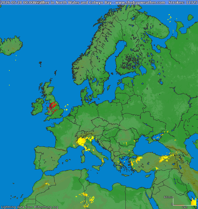Lightning map Europe 2026-05-29