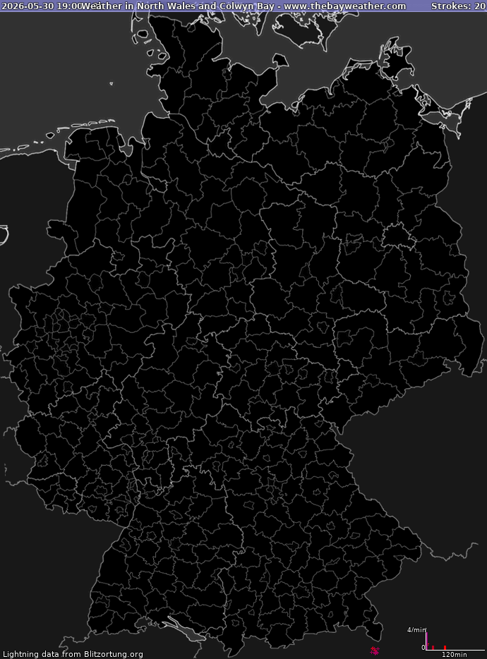 Lightning map Germany 2026-05-30 (Animation)