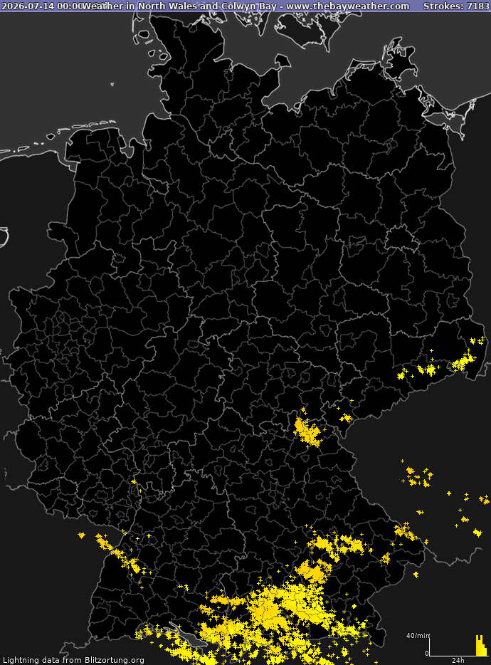 Lightning map Germany 2026-07-15