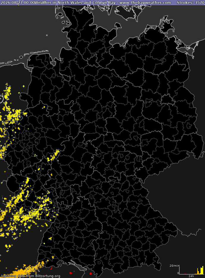 Lightning map Germany 2026-08-28