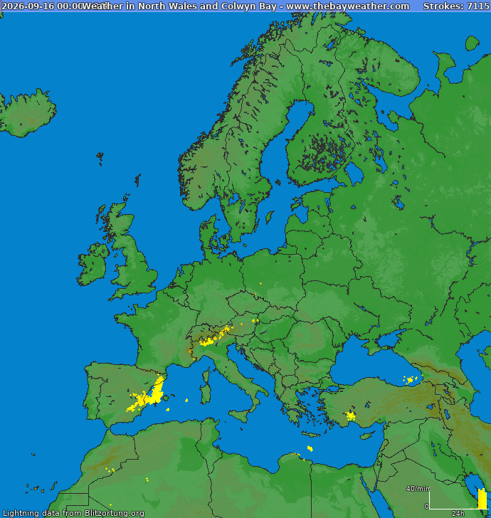 Mappa dei fulmini Europa 17.09.2026