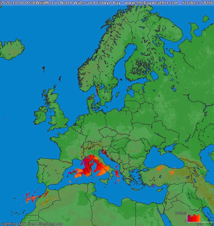 Carte de la foudre Europe 09/10/2026